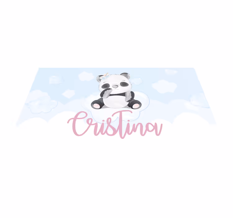 Søt panda for jente vinyl teppe baby - Tenstickers
