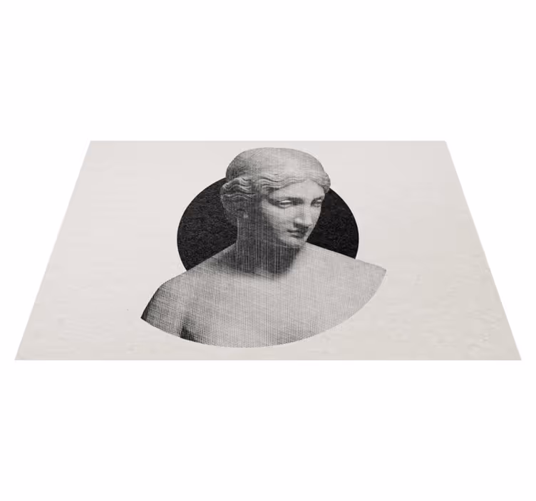 Klassisk skulpturprofil vinyl teppe minimalistisk - Tenstickers