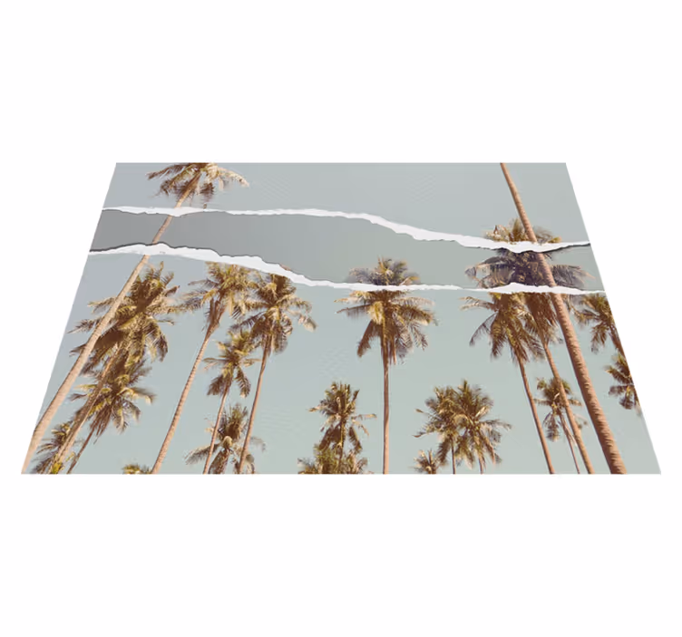 Palmetre-oase vinyl teppe natur - Tenstickers