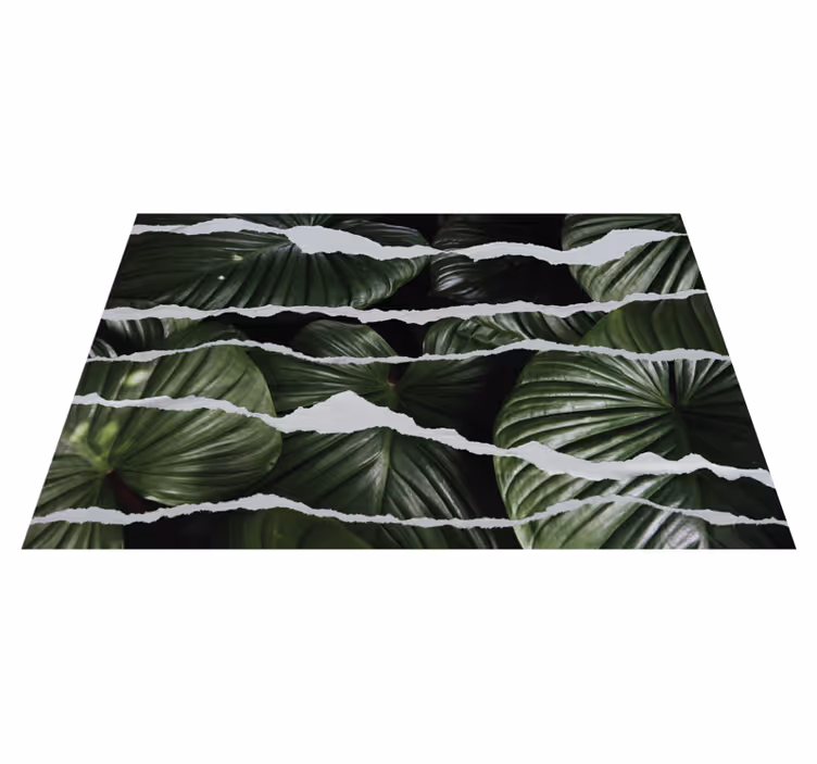 Revet bladmønster vinyl teppe natur - Tenstickers