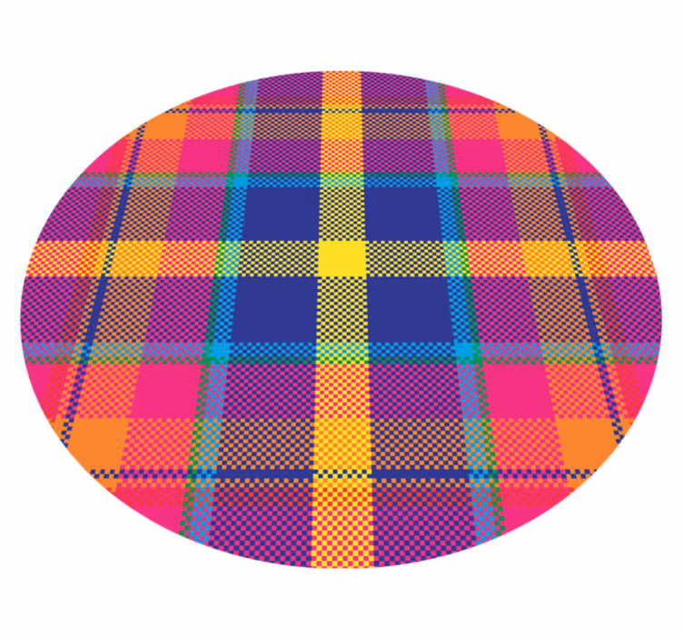Fargerikt rutete mønster vinyl teppe geometrisk - Tenstickers