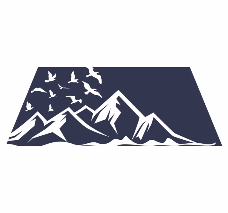 Fjellfugler silhuett vinyl teppe natur - Tenstickers