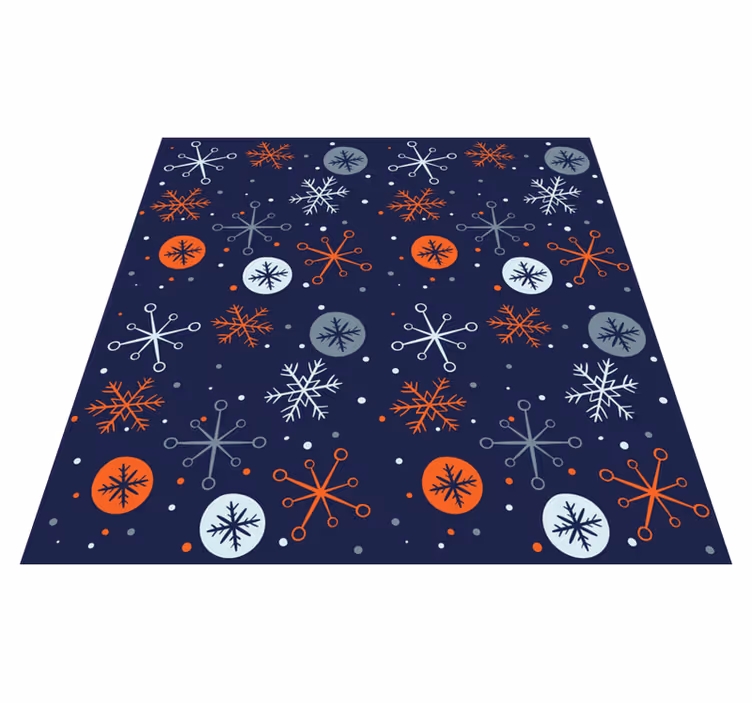 Snøfnuggmotiver Jul vinyl teppe - Tenstickers