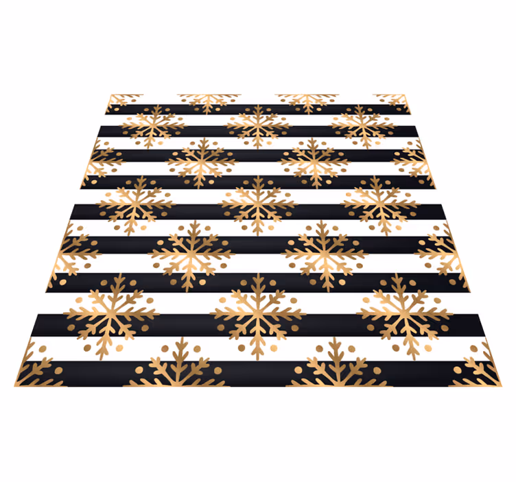 Elegant snøfnuggmønster Jul vinyl teppe - Tenstickers