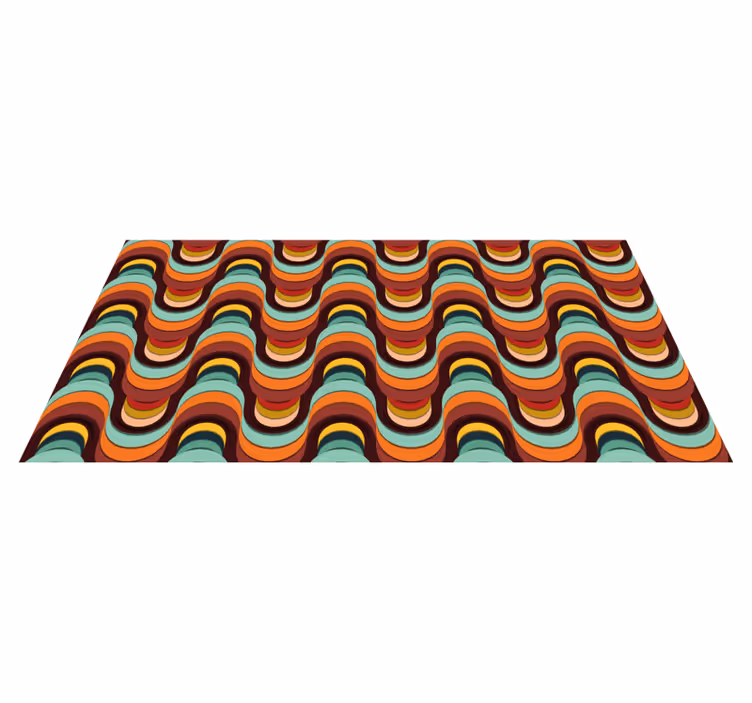 Fargerikt retro mønster vinyl teppe vintage - Tenstickers