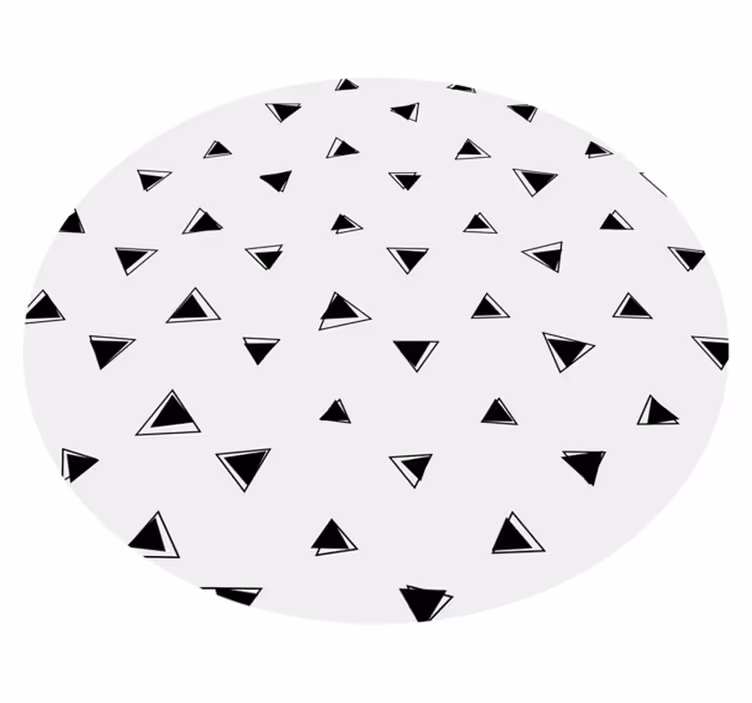 Monokrome sorte trekanter vinyl teppe geometrisk - Tenstickers
