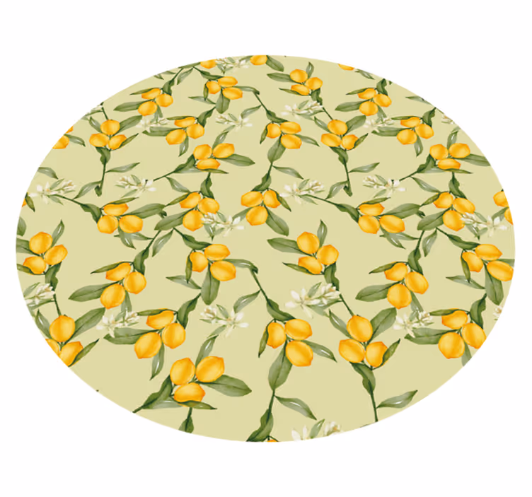 Tropisk sommer sitroner mønster vinyl teppe moderne - Tenstickers