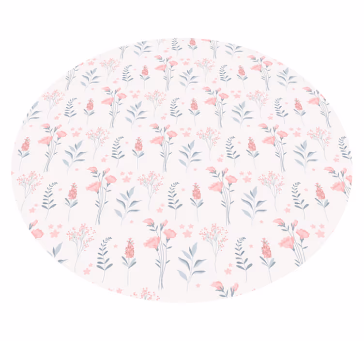 Blomstermønstret komposisjon vinyl teppe blomster og planter - Tenstickers
