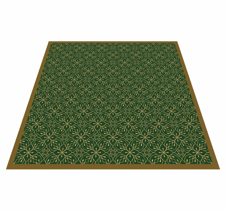 Grasiøst botanisk motiv vinyl teppe blomster og planter - Tenstickers