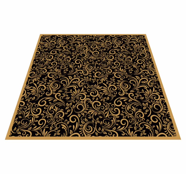 Elegant virvler mønster vinyl teppe blomster og planter - Tenstickers