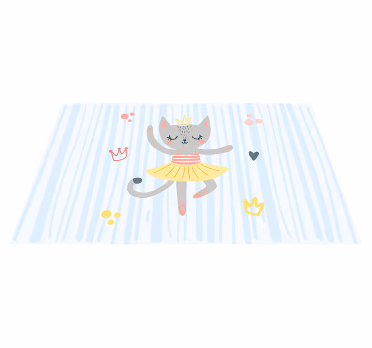 Dansende kattillustrasjon vinyl teppe spedbarn - Tenstickers
