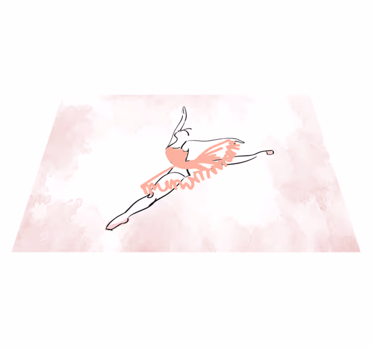 Ballerina dansende strektegn Vinyl teppe flere barn - Tenstickers
