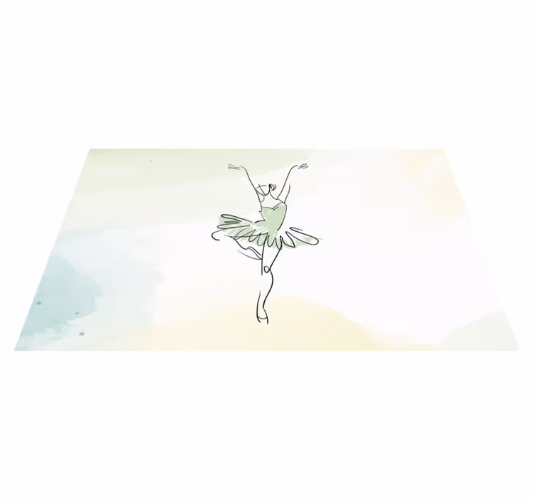 Ballerina i pose strektegning Vinyl teppe flere barn - Tenstickers