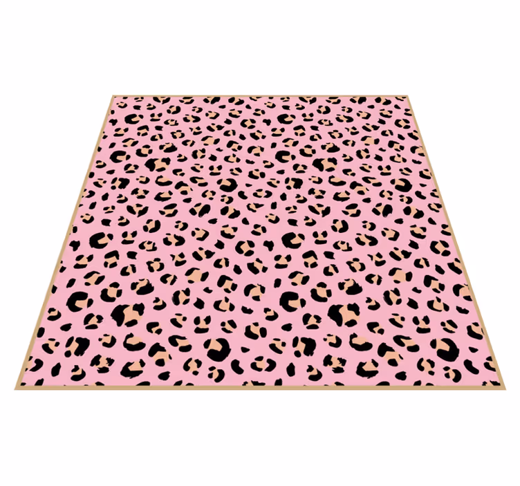 Elegant rosa leopardmønster vinyl teppe dyreavtrykk - Tenstickers