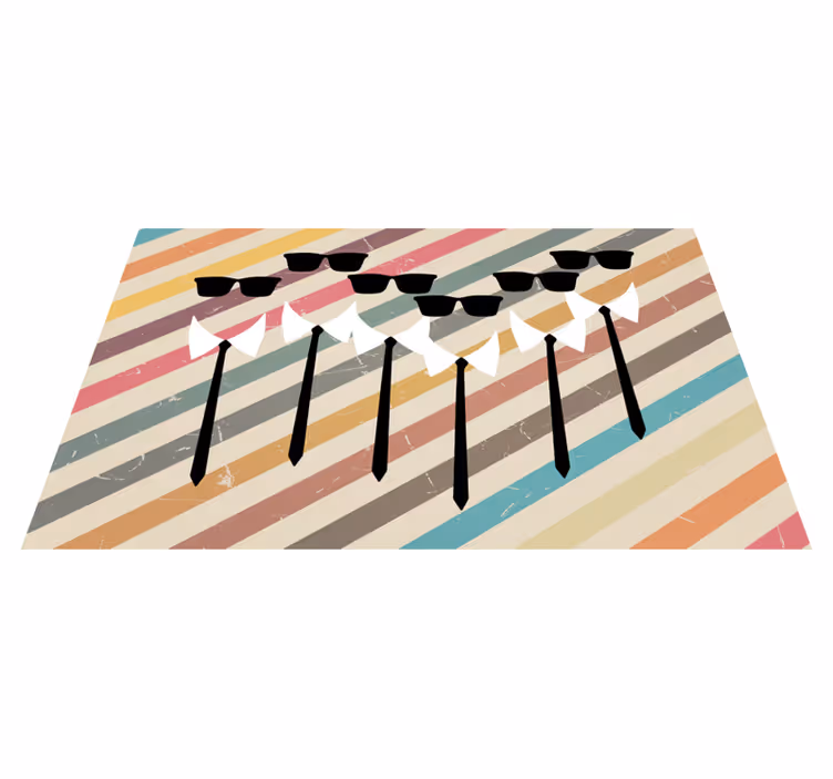 Stilig gruppeantrekk Vinyl teppe striper - Tenstickers