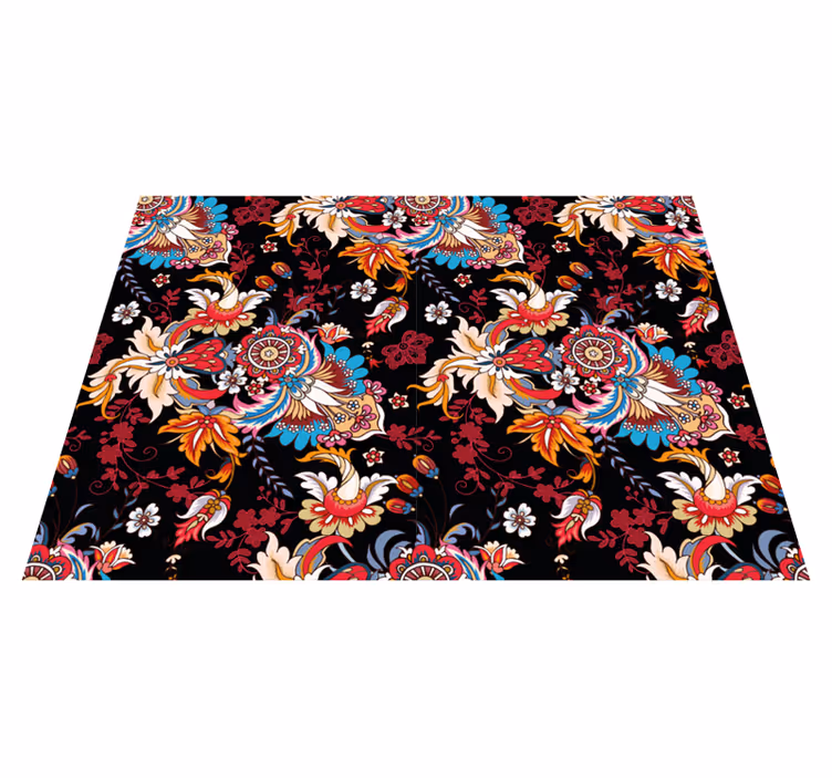 Botanisk inspirasjon vinyl teppe mandala - Tenstickers