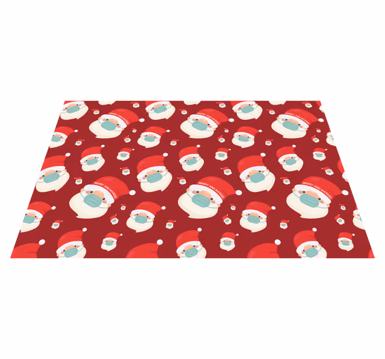 Festlige nisse-ansikter Jul vinyl teppe - Tenstickers