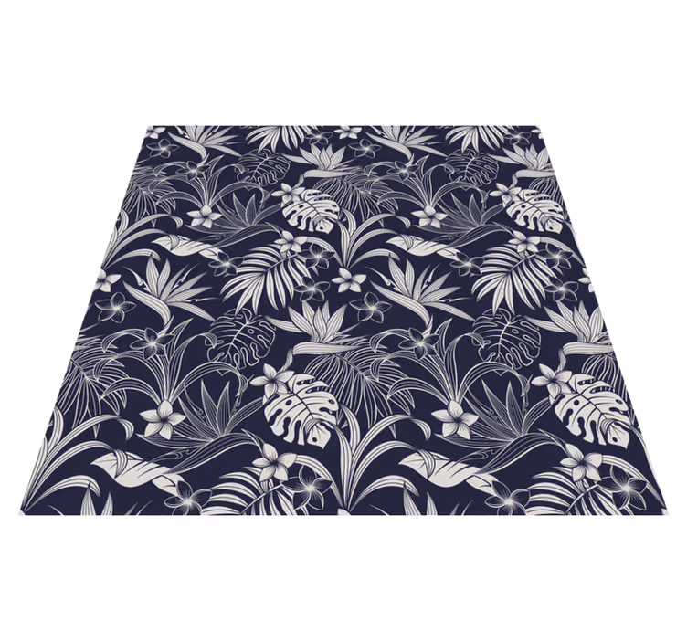 Tropisk blomstermønster vinyl teppe natur - Tenstickers