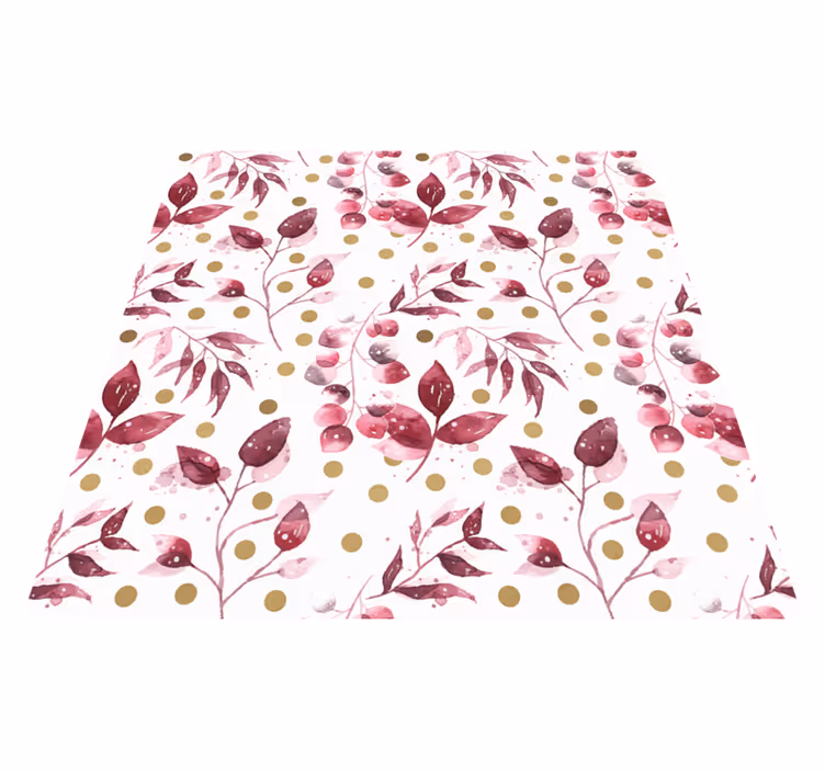 Vinyl teppe blomster og planter botanisk mønster - Tenstickers