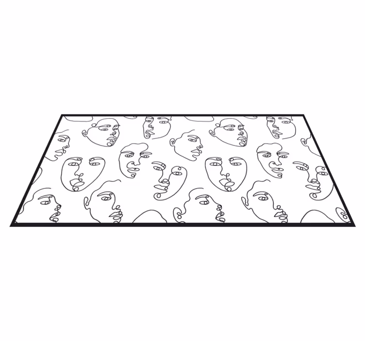 Linjekunst ansikter vinyl teppe mosaikk - Tenstickers