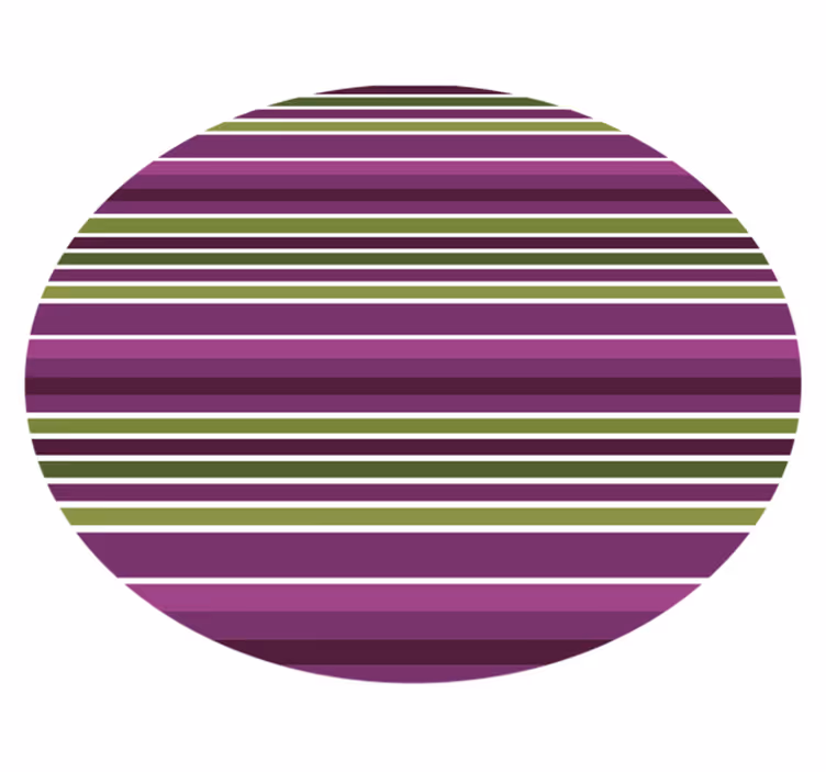 Lilla og grønn horisontal design vinyl teppe rund - Tenstickers
