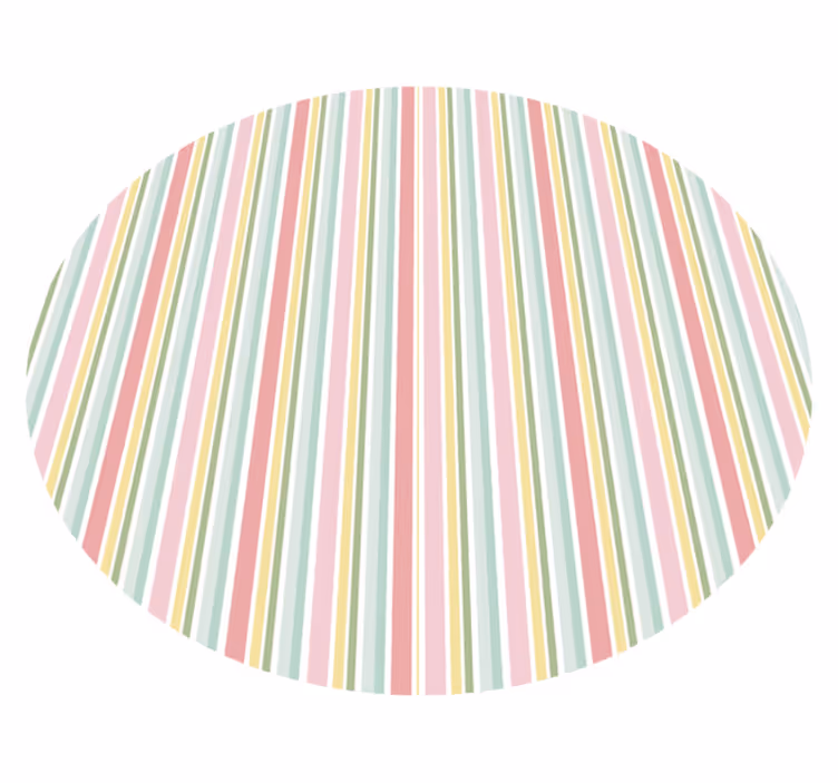 Pastellfarget stripet mønster vinylteppe - Tenstickers