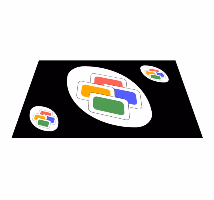 Svart klassisk kort vinyl teppe spill - Tenstickers