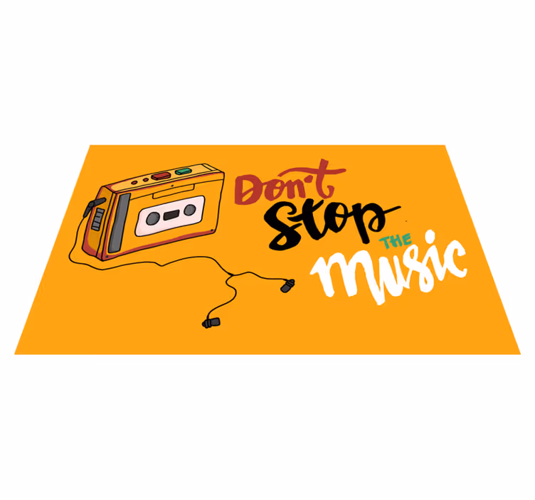 Retro walkman kassett illustrasjon vinyl teppe vintage - Tenstickers
