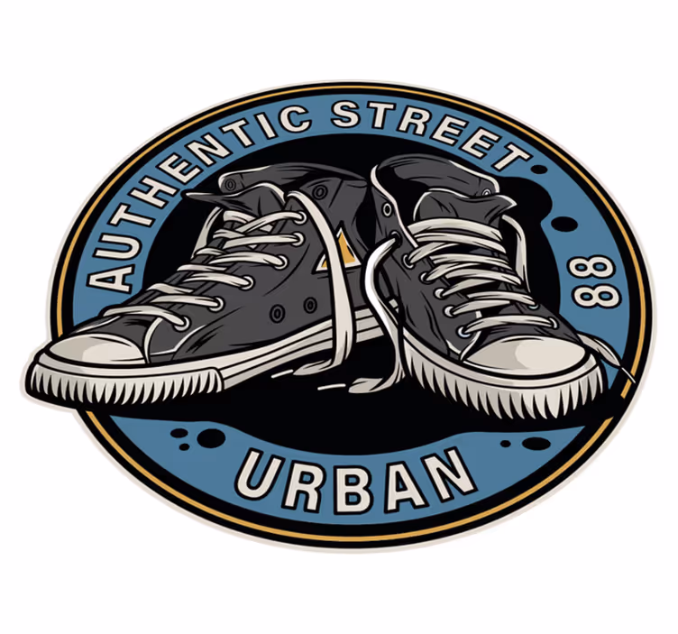 80s converse sko illustrasjon vinyl teppe vintage - Tenstickers