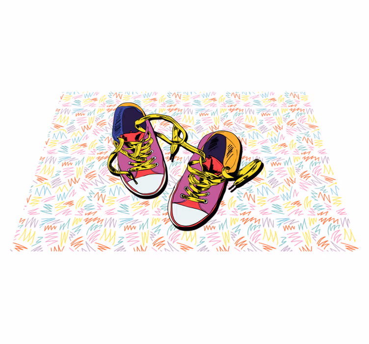 Converse illustration 80 -talls sko vinyl teppe vintage - Tenstickers