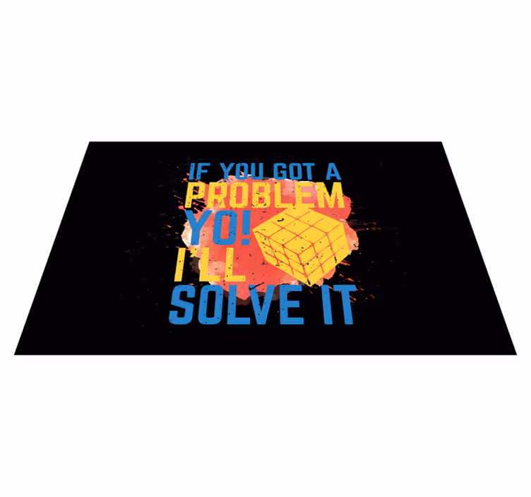 Rubik cube splash farger vinyl teppe vintage - Tenstickers