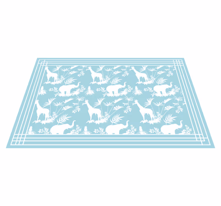 Jungelsafari-scene vinyl teppe baby - Tenstickers
