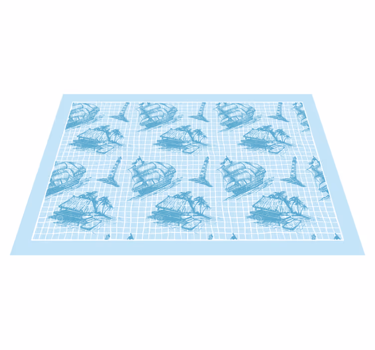 Kysttemamotiver bad vinyl teppe - Tenstickers