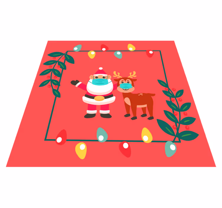 Julenisseamulett med maske Jul vinyl teppe - Tenstickers