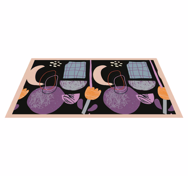 Nattgeometriske elementer vinyl teppe moderne - Tenstickers