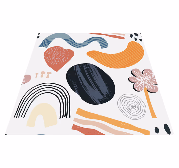 Abstrakte former ensemble vinyl teppe moderne - Tenstickers