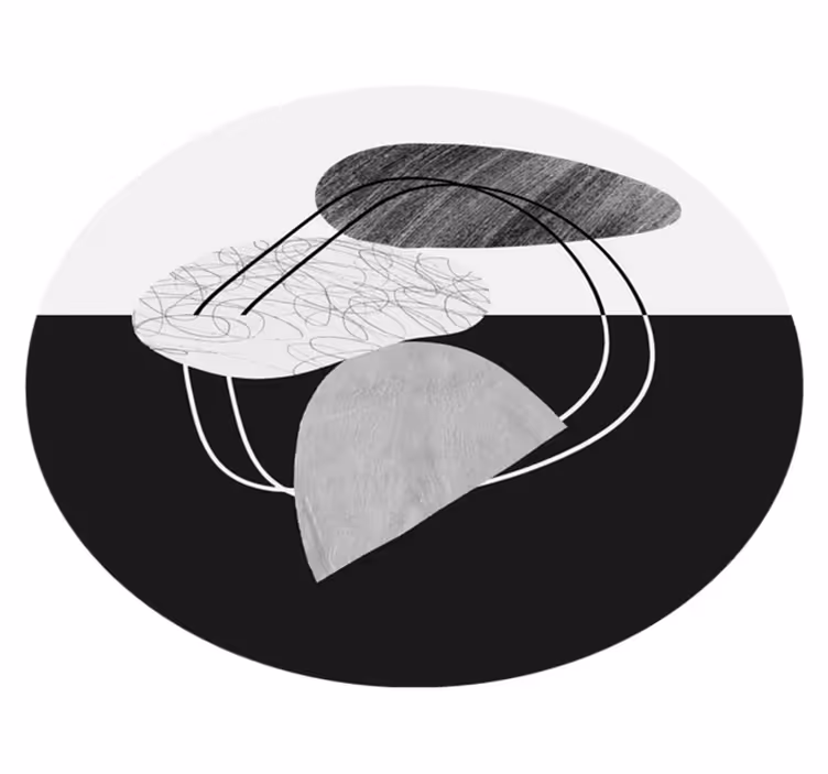 Abstrakt form kunstverk vinyl teppe minimalistisk - Tenstickers
