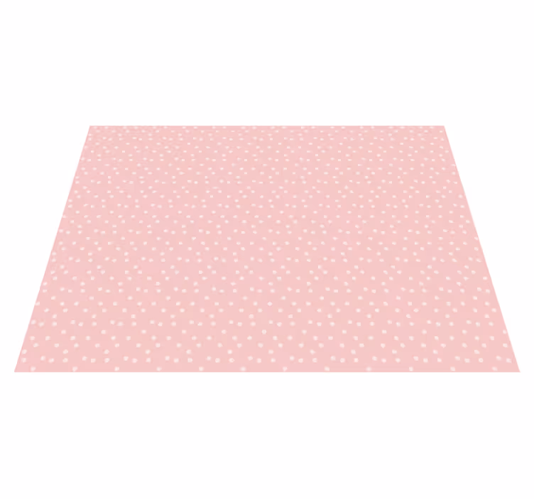 Rosa polkaprikker vinyl teppe baby - Tenstickers