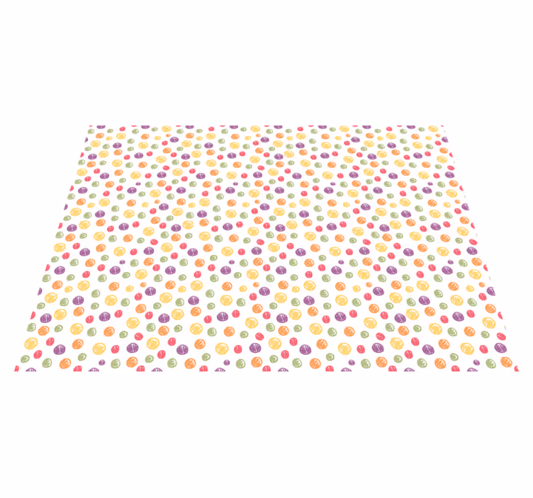 Fargerike polkaprikker Vinyl teppe flere barn - Tenstickers