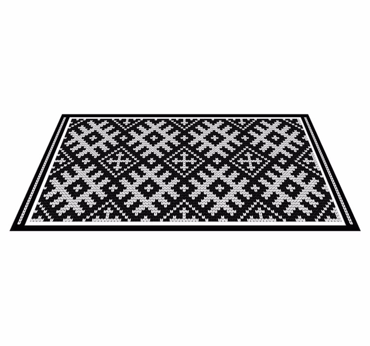 Viking, lenket, firkantet, firkant vinyl teppe geometrisk - Tenstickers