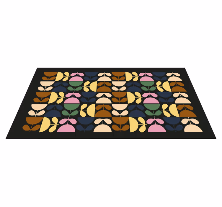 Livlige bladmotiver vinyl teppe hydraulisk - Tenstickers