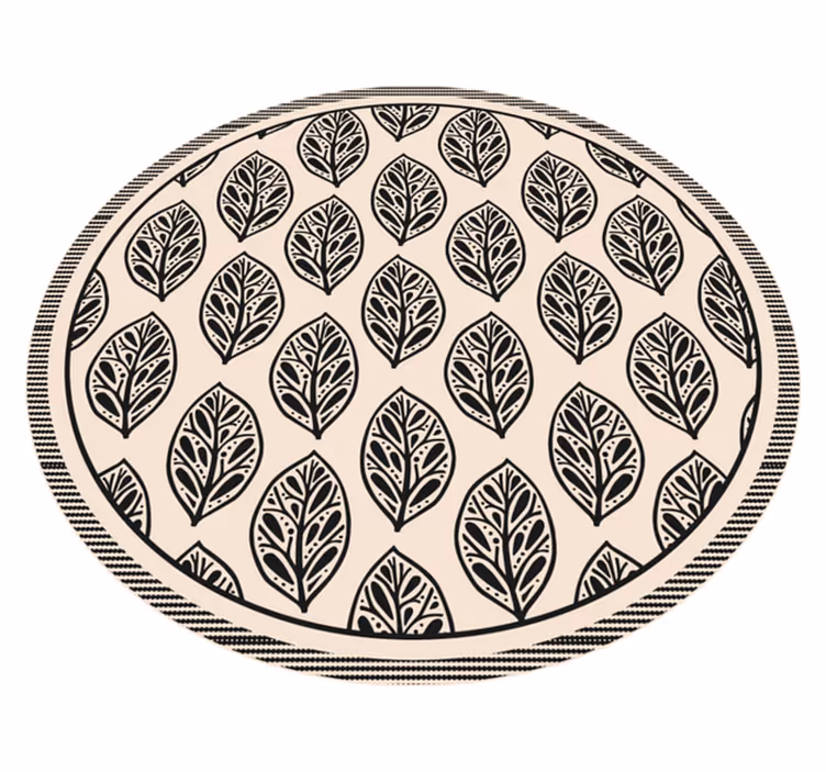 Svarte søte treblader vinyl teppe natur - Tenstickers