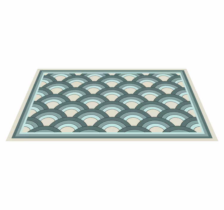 Stilige geometriske bølger vinyl teppe mosaikk - Tenstickers