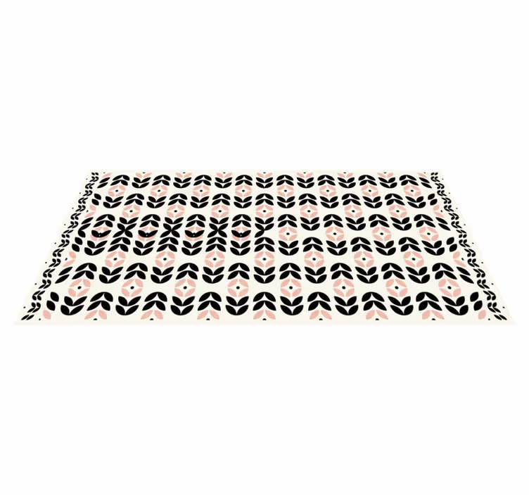 Blomstergeometrisk motiv vinyl teppe moderne - Tenstickers
