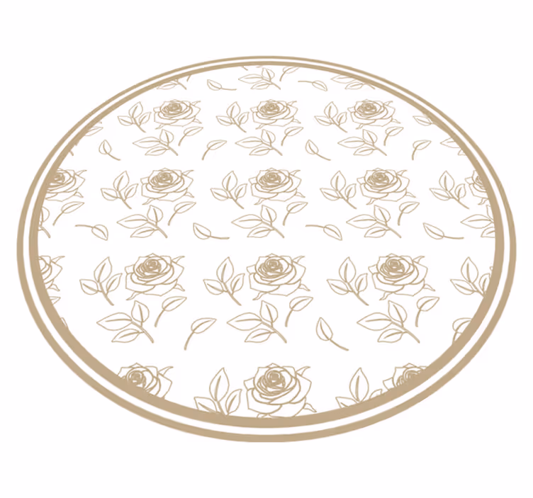 Roseblomsteroppsats vinyl teppe blomster og planter - Tenstickers