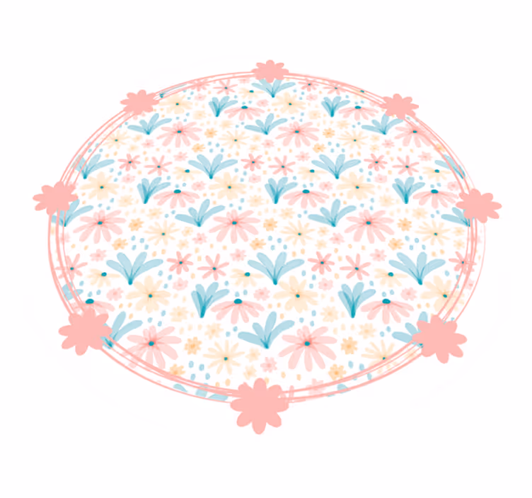 Motiv med mild blomstring vinyl teppe blomster og planter - Tenstickers