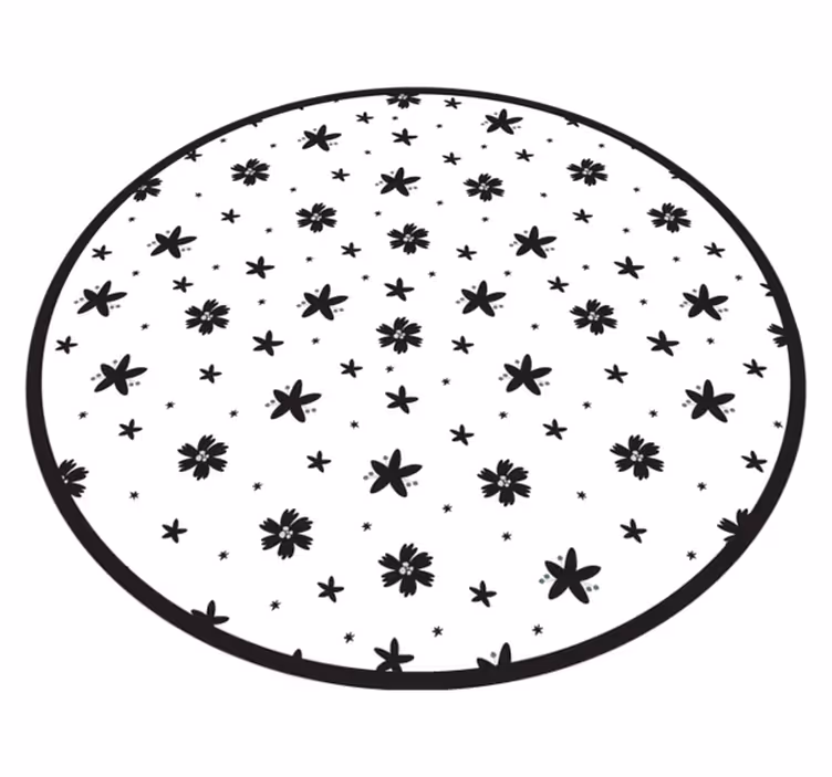 Blomster og planter vinyl teppe blomsterstjerner - Tenstickers
