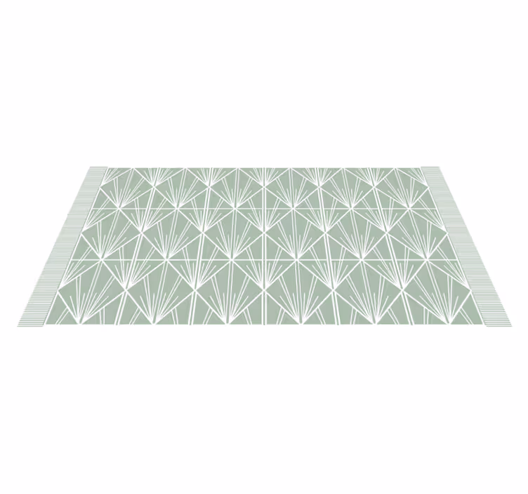 Geometrisk bladkonsept vinyl teppe hydraulisk - Tenstickers