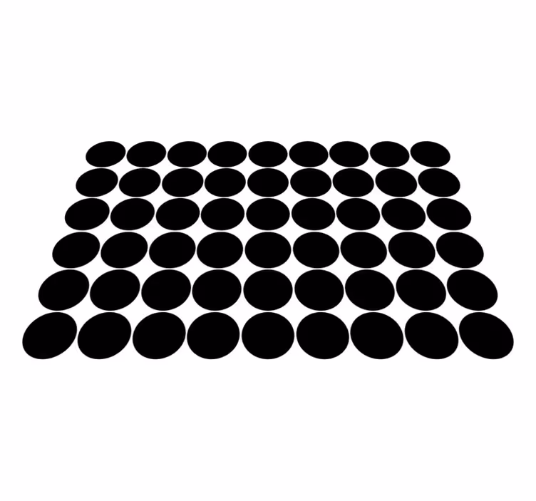Monokrom sirkelmønster vinyl teppe geometrisk - Tenstickers