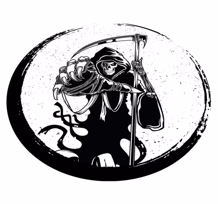 Grim reaper motiv Halloween vinyl teppe - Tenstickers
